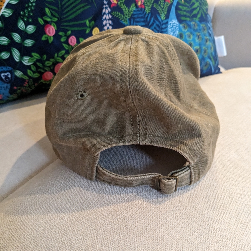 Handmade Hat, "Fire Dog" vintage washed look, medium brown, unisex $20 - Picture 3 of 3